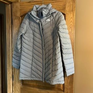 Grey North Face mid length jacket